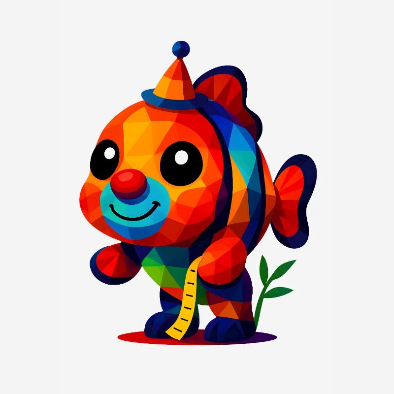 WPAP Polygon Kawaii Style Animaux Bébé Clownfish