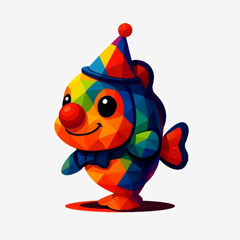 WPAP Polygon Kawaii Style Animaux Bébé Clownfish