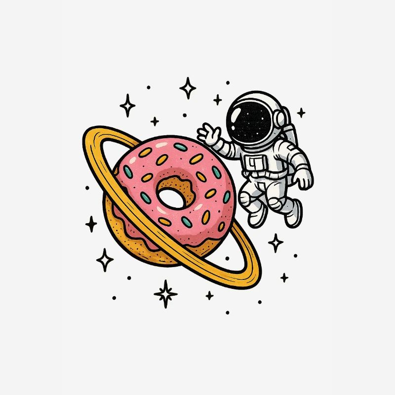 Astronaute de l’espace avec Donut Planet