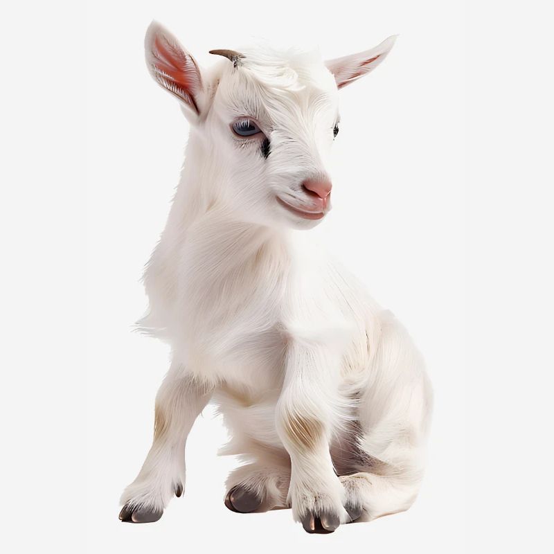 Portrait de bébé chèvre blanc