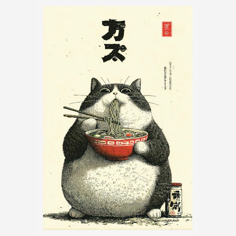 Ramen Chats Chonky Ukiyo-e
