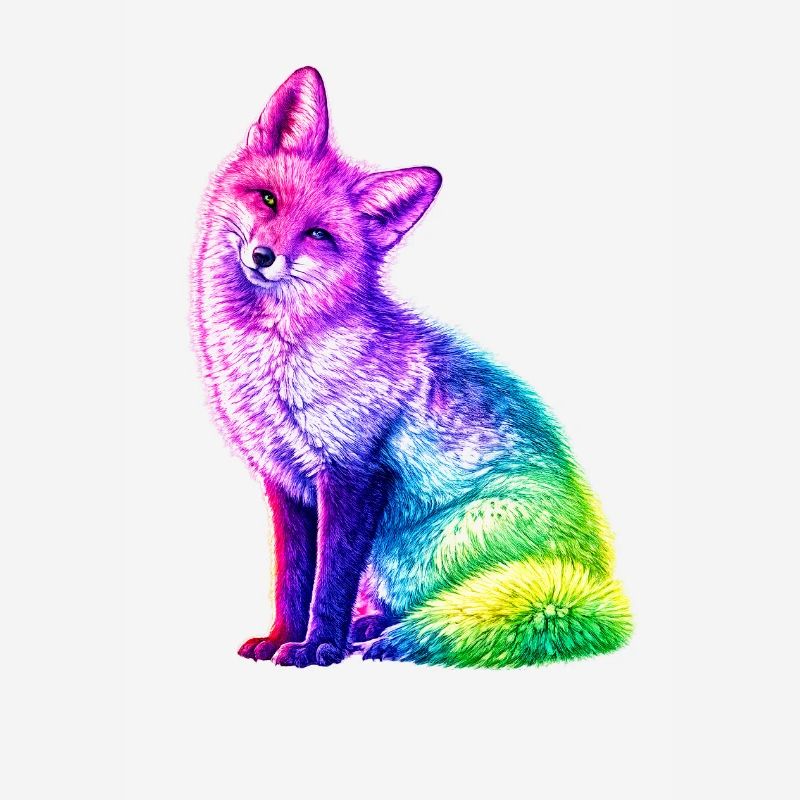 Regenbogenfuchs Farbkunst