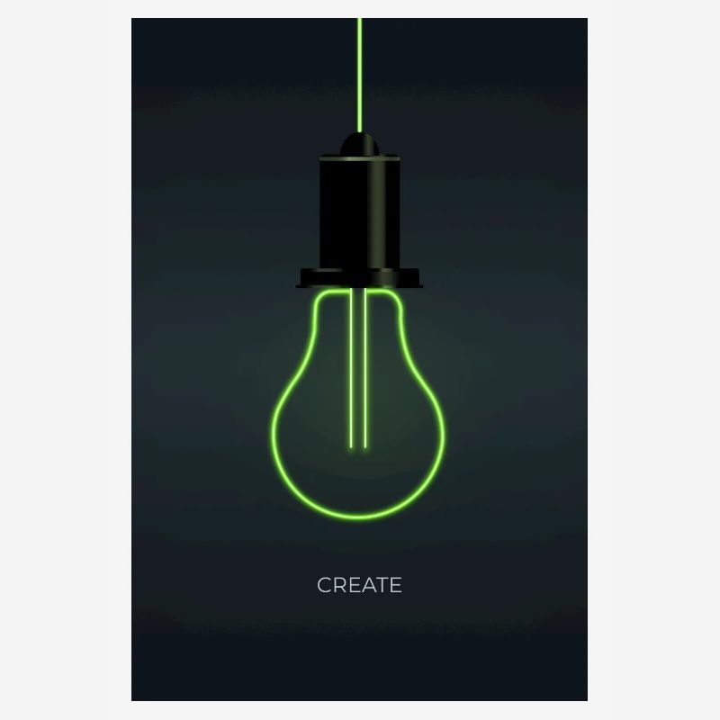 Create – Neon light bulb for creative minds