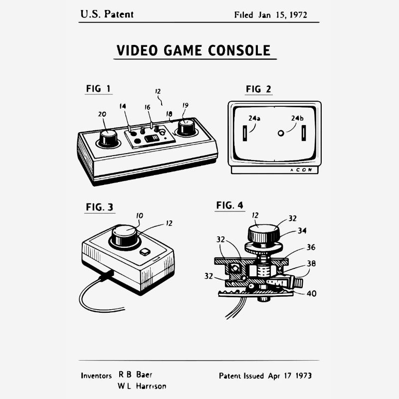 Brevet de plan de console de jeu rétro