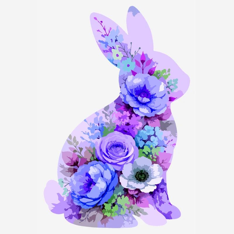 Fleurs pastel de lapins