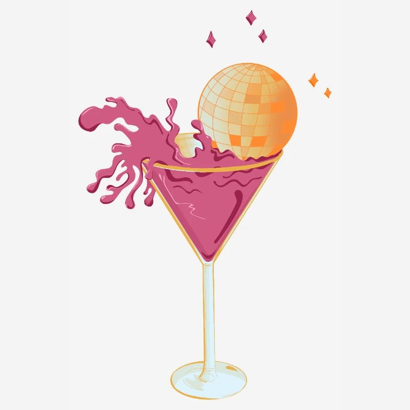 Disco Cocktail – Pinker Martini mit spritzender Di