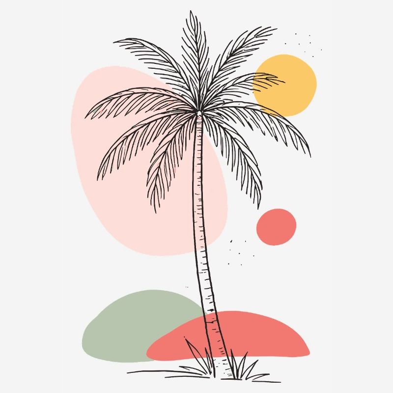 Palm Tree Boho Tropical Summer Vintage Design