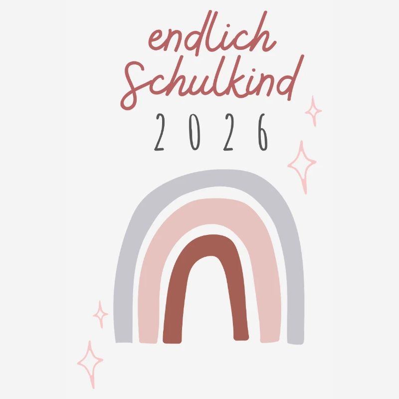 Endlich Schulkind 2026 Regenbogen Schuleinführung 