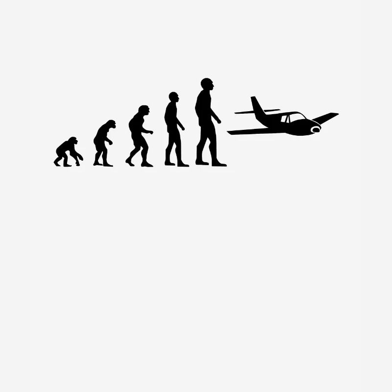 Evolution airplane man humor ulm gift idea