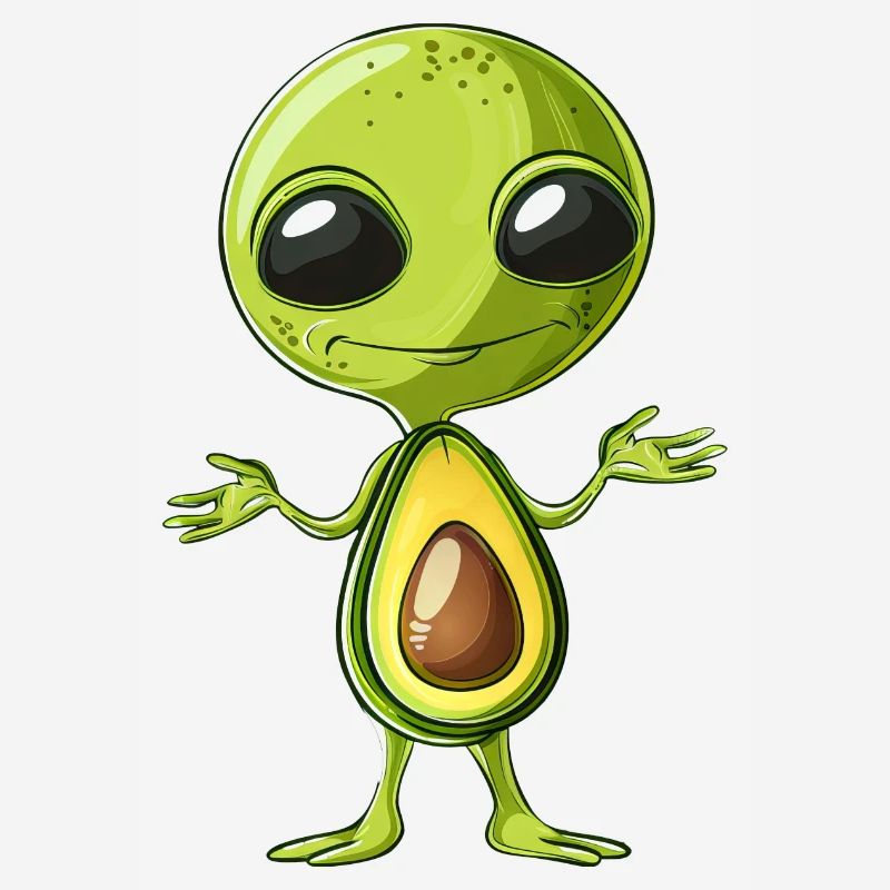Cool Alien Avocado with Sunglasses Design