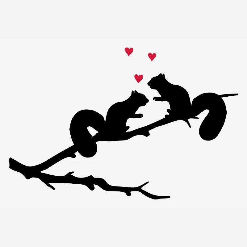 verliebte Eichhörnchen mit Herzchen