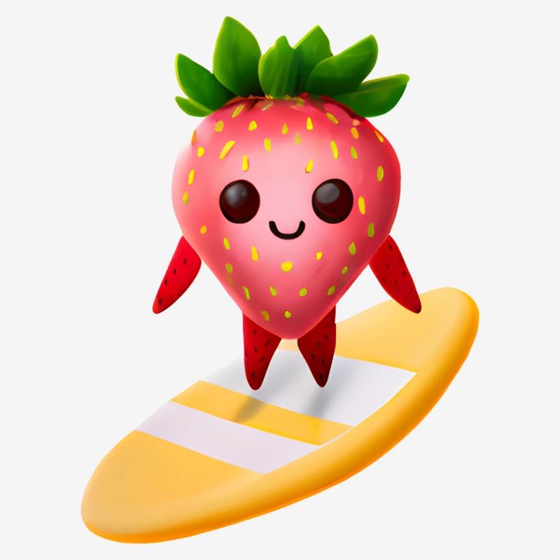 Fraise sur planche de surf