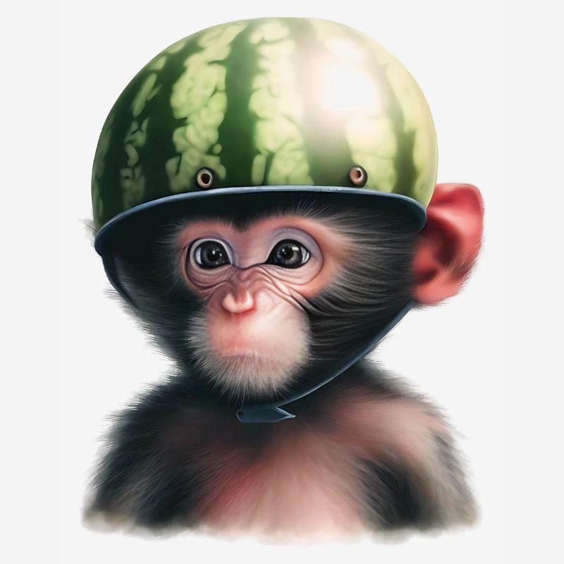 Singe à la pastèque