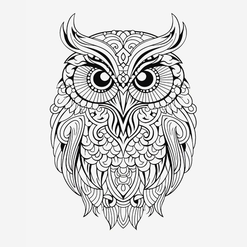 Mythisch magische Boho Eule mit Mustern