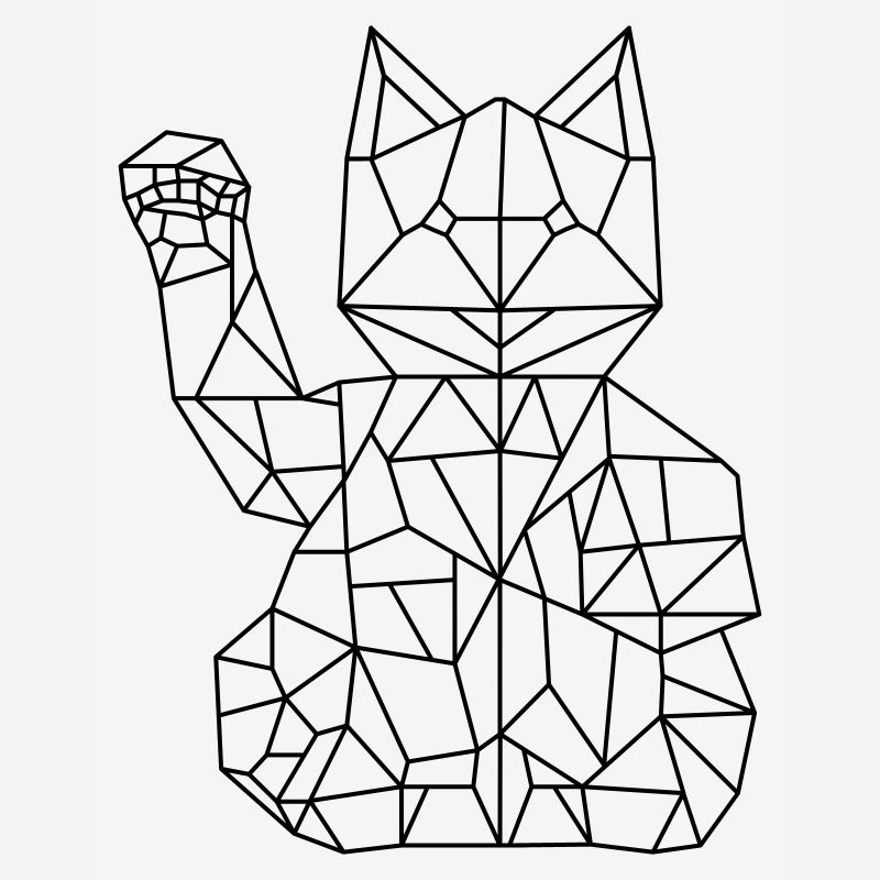 Chat de fortune Maneki-neko Polygone