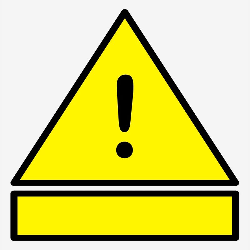 Exclamation mark on a warning triangle with an additional sign