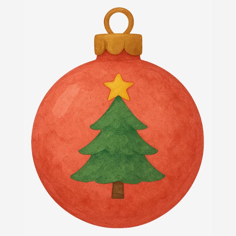 Weihnachtskugel mit Tannenbaum