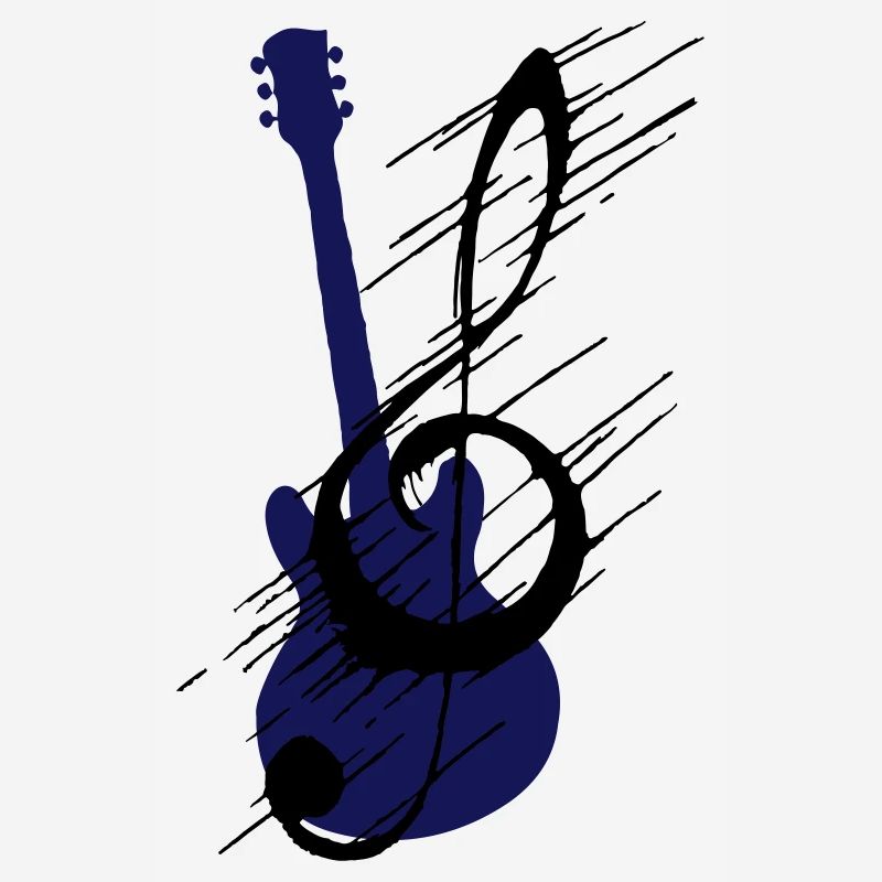 Distorted note key and guitar