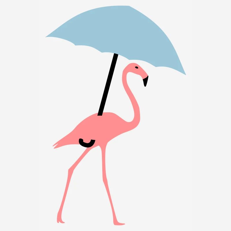 Flamingo mit Regenschirm oder Sonnenschirm