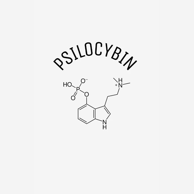 Molécule de psilocybine avec lettrage
