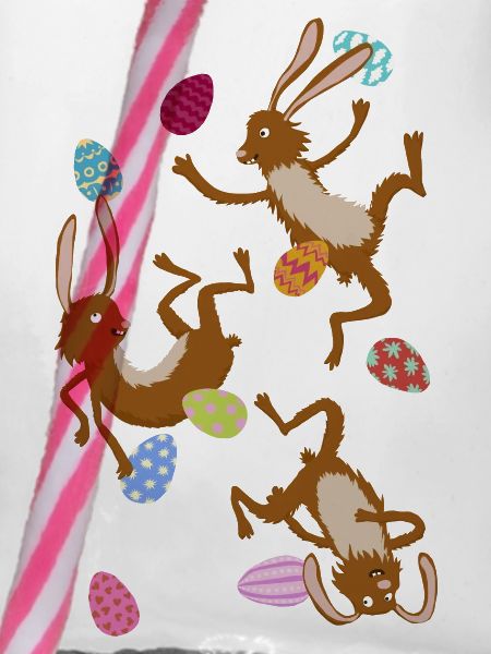 fallende Osterhasen