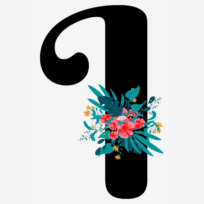 lettre I fleuris