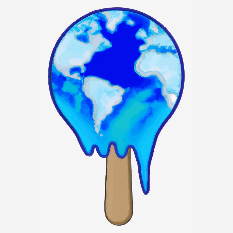 Popsicles with globe Melting climate change