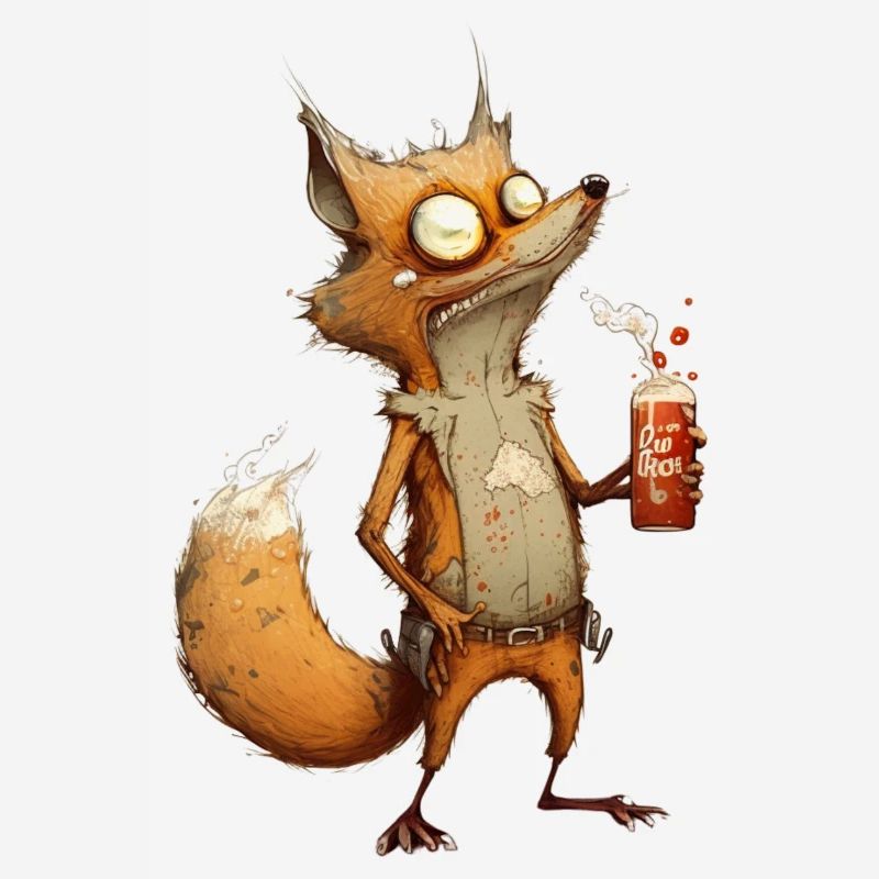 crazy fox with beer