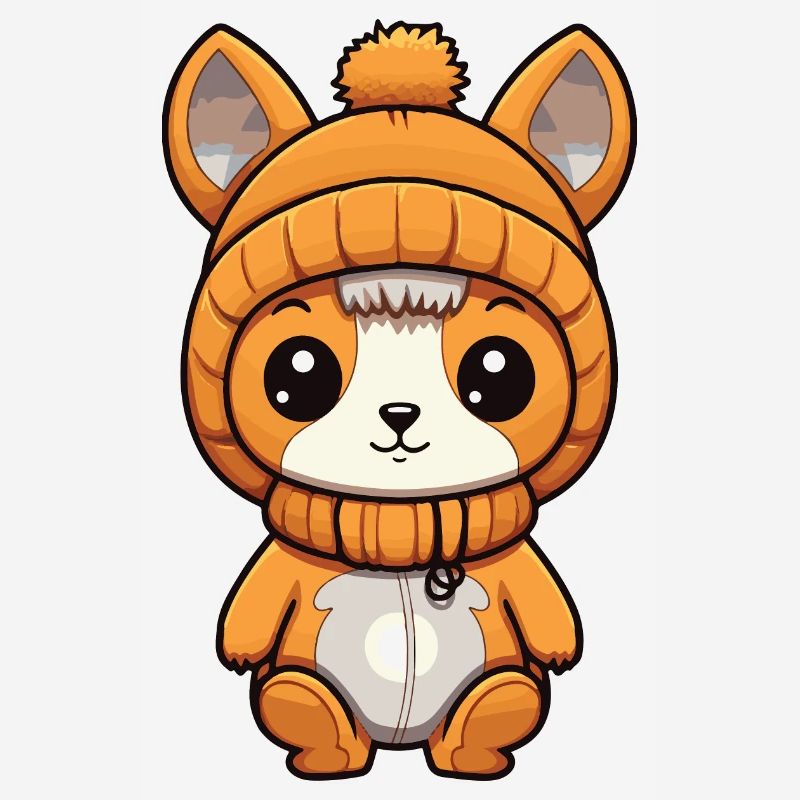 Squirrel Winter Comic Cute