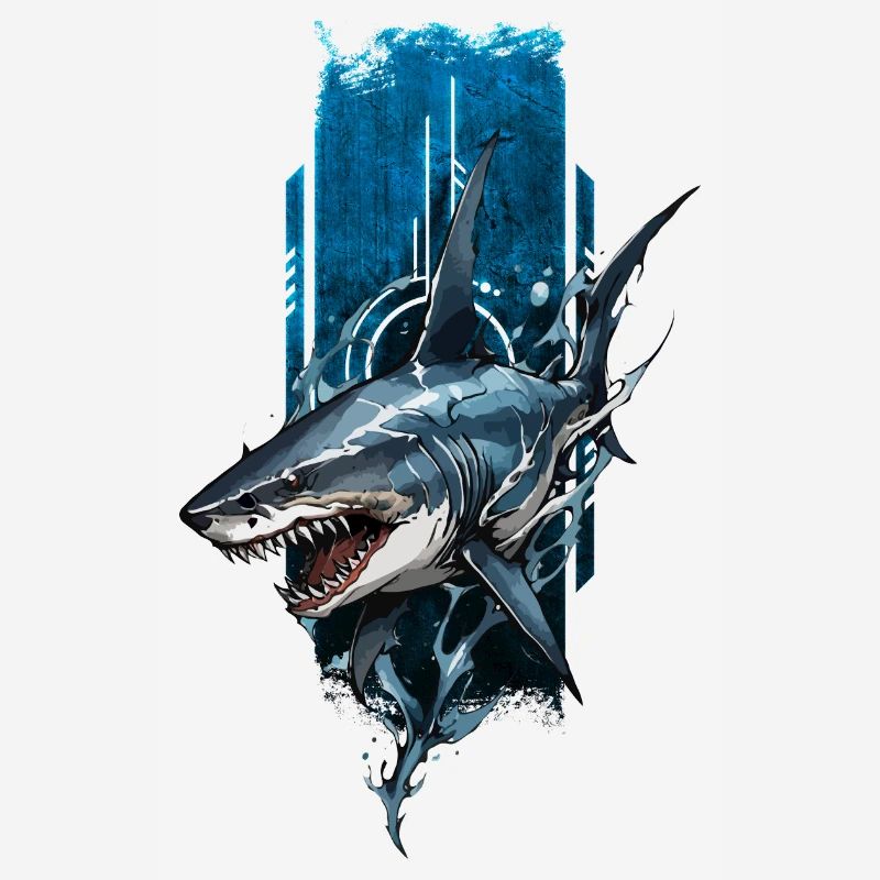 Fierce Shark Design: Deep Blue Predator