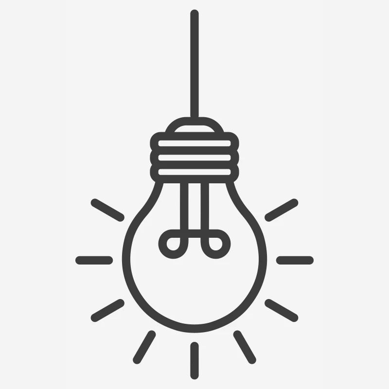 Hanging Light Bulb Line Icon