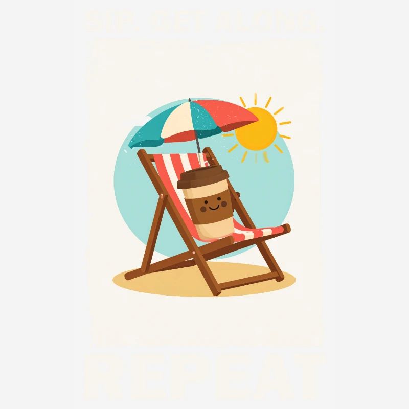 Sunny Beach Coffee Drinking Design
