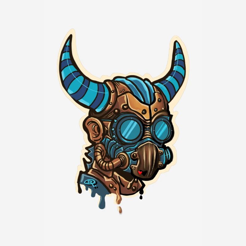 Masque Steampunk Cornu Bleuté