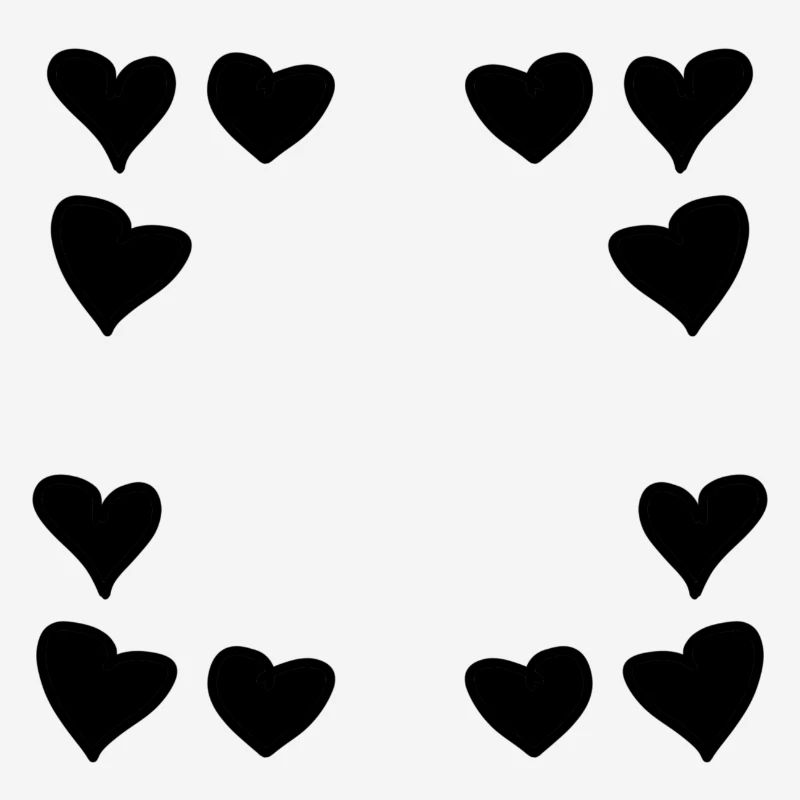 Hearts Pattern Frame Square Heart