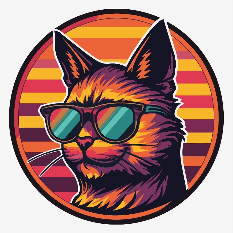 Katze Comic Cool Sommer