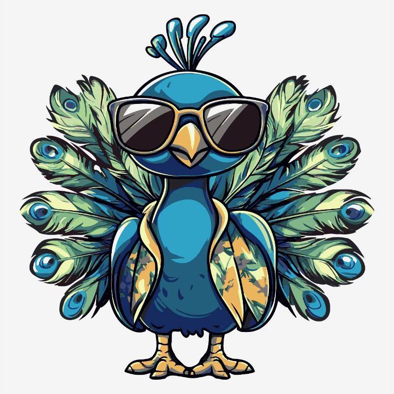 Peacock Bird Comic Holiday