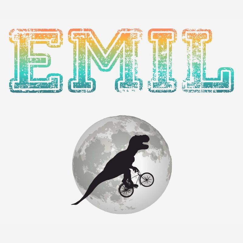 EMIL - Beautiful boy name with dinosaur