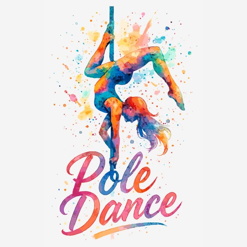 Pole Dance Poledancerin Aquarell Farbe Geschenk
