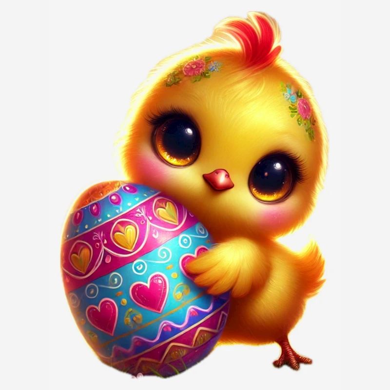 Easter chicks with egg