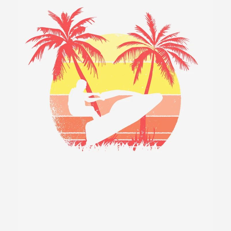 Jet Ski Summer Sunset 80s Palm Palm