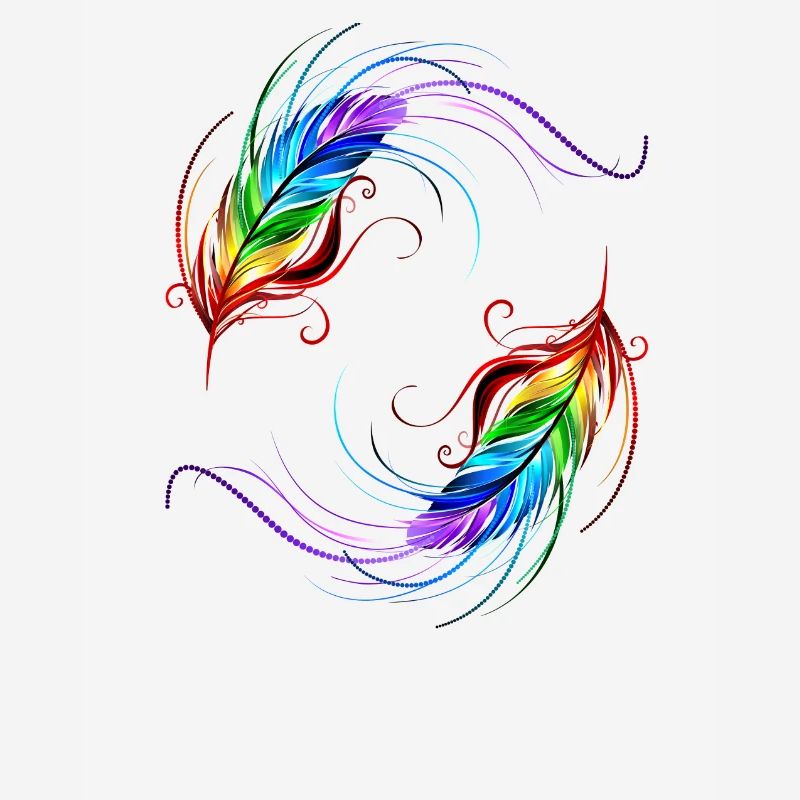 Pride Regenboggen drapeau plume colorée LGBT