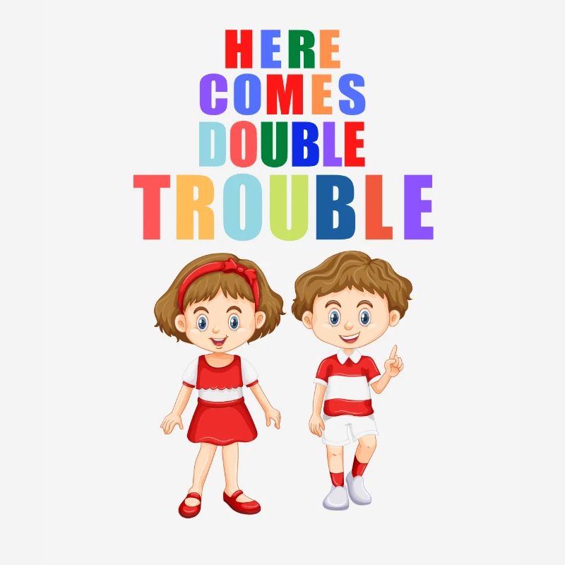 Here comes double Trouble Zwillinge Junge Mädchen