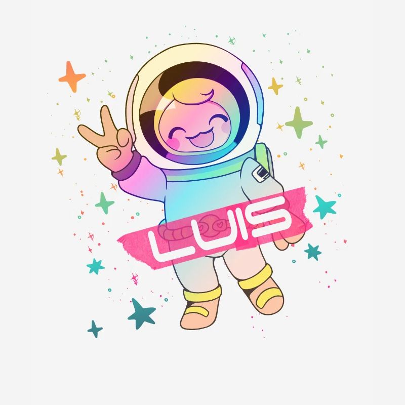 LUIS - Beautiful boy name with cute astronaut