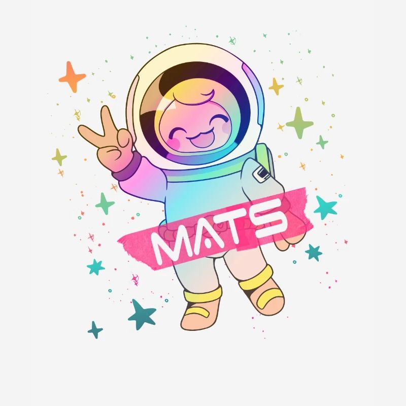 MATS - Beautiful boy name with cute astronaut