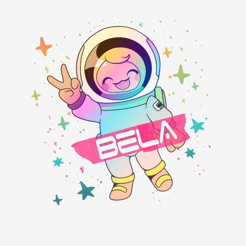 BELA - Beautiful boy name with cute astronaut