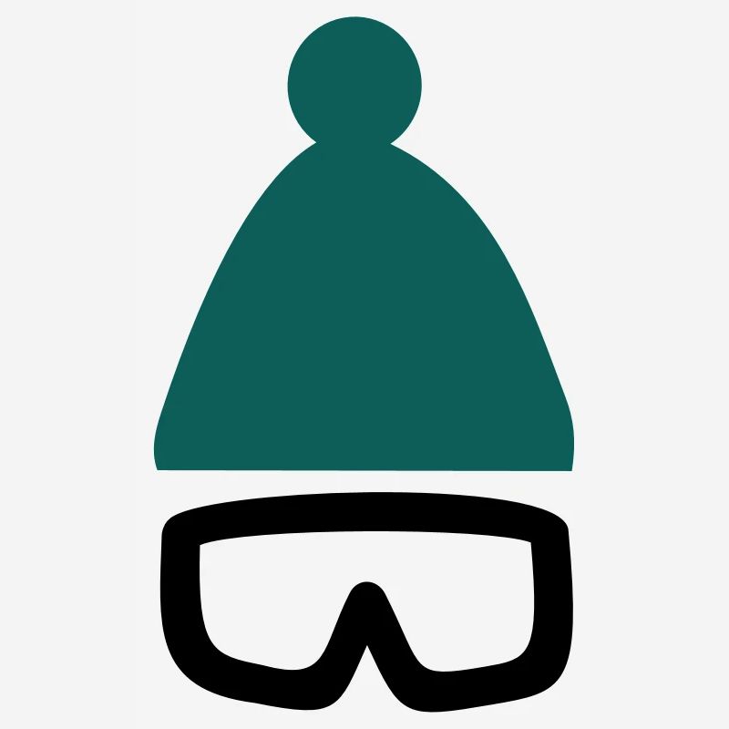 Mütze mit Ski- oder Snowboardbrille