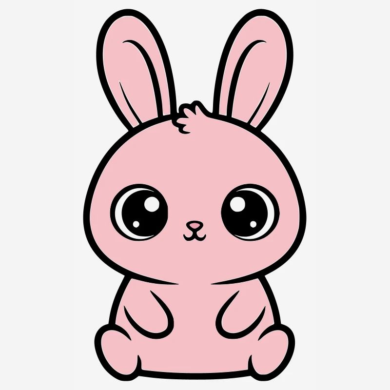Kawaii Bunny Pink Big Eyes Cute