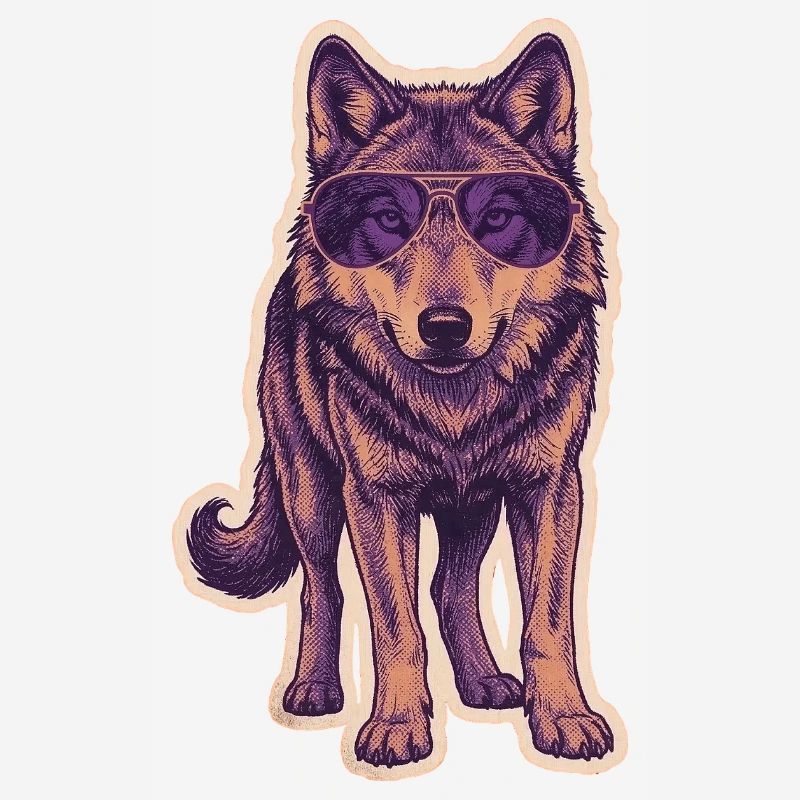 Wolf with sunglasses