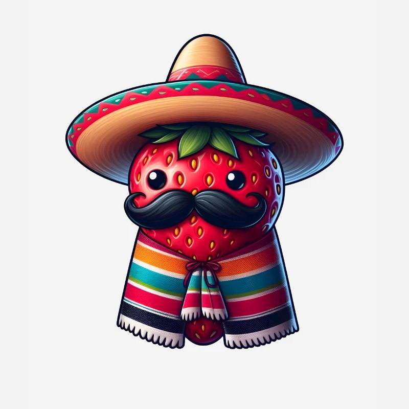 Cinco de Mayo Erdbeere mit Schnurrbart