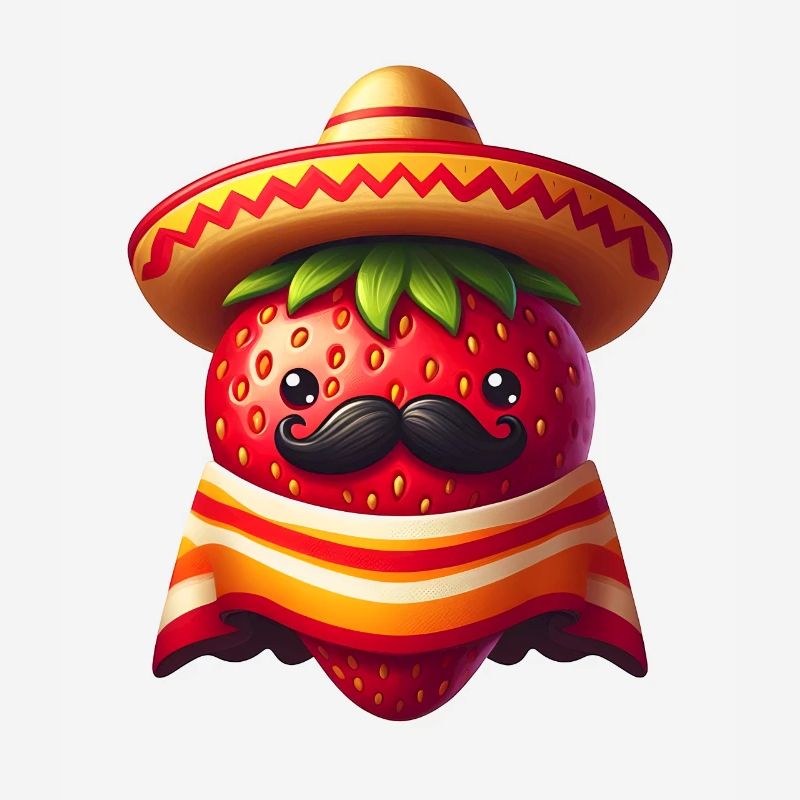 Cinco de Mayo Erdbeere mit Schnurrbart